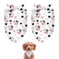thumbnail image 1 of Dog Bandana 2 Pack,White Cow Heart Pattern Bandanas for Dogs,Cat Bandana,Small/ Large Dog Bandana 2 Size,Dog Bandanas Girl Boy, 1 of 5