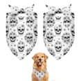 thumbnail image 1 of Dog Bandana 2 Pack,White Floral Skull Pattern Bandanas for Dogs,Cat Bandana,Small/ Large Dog Bandana 2 Size,Dog Bandanas Girl Boy, 1 of 5