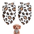 thumbnail image 1 of Dog Bandana 2 Pack,White Leopard Print with Footballs Pattern Bandanas for Dogs,Cat Bandana,Small/ Large Dog Bandana 2 Size,Dog Bandanas, 1 of 6