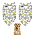 thumbnail image 1 of Dog Bandana 2 Pack,Yellow Lemon Fruit Slices White Pattern Bandanas for Dogs,Cat Bandana,Small/ Large Dog Bandana 2 Size,Dog Bandanas, 1 of 6