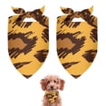 thumbnail image 1 of Dog Bandana 2 Pack,Yellow and Brown Of Leopard Print Bandanas for Dogs,Cat Bandana,Small/ Large Dog Bandana 2 Size,Dog Bandanas Girl Boy, 1 of 5