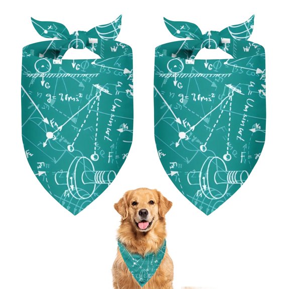 Dog Bandana 2 Pack,ath Equations Element Squares Colorful Pattern Bandanas for Dogs,Cat Bandana,Small/ Large Dog Bandana 2 Size,Dog Bandanas