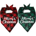 thumbnail image 1 of Dog Bandana Christmas 2 Pack, Classic Buffalo Plaid Triangle Fall Xmas Christmas Dog Scarf Bibs Kerchief, Pet Costume Accessories Decoration, Holiday Bandanas for Small Medium Large Dogs Cats, 1 of 6