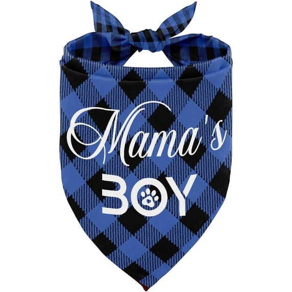 Dog Bandana, Dog Bandana, Dog Scarf Classical Plaid Printing, Dog Scarf Accessories, Dog Bandana Pet Scarf, Christmas Birthday Thanksgiving Dog Gift, Mama\u2018s Boy Dog Bandana (N16)