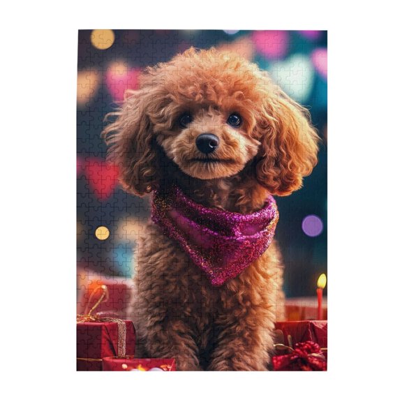 Dog Bandana Presents Festive 500-Piece Wooden Jigsaw Puzzle for Adults, Fun & Challenging Family Game, Stylish Wall Decor & Holiday Gift
