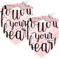thumbnail image 1 of Dog Bandana Scarf 2 Pieces Square Pet Bandanas for Boy & Girl Follow Your Heart Love with Stripe Washable and Adjustable Cat Drool Bibs Handkerchiefs, Multicolor, 1 of 6