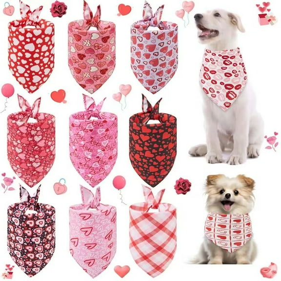 Dog Bandana Scarf Washable Triangular Bibs Pet Adjustable Washable Kerchief Dog Bandana for Small and Large Dogs Party Supplies