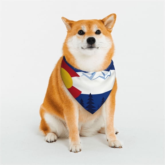 Dog Bandana Washable Headband Scarf Colorado Snow Mountain Pet Scarf Adjustable Snap Button for Dogs Cats Small