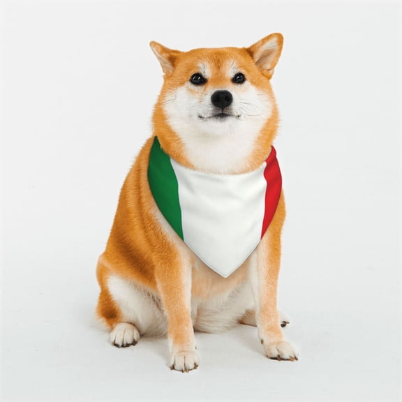Dog Bandana Washable Headband Scarf Italian Flag Pet Scarf Adjustable Snap Button for Dogs Cats Small