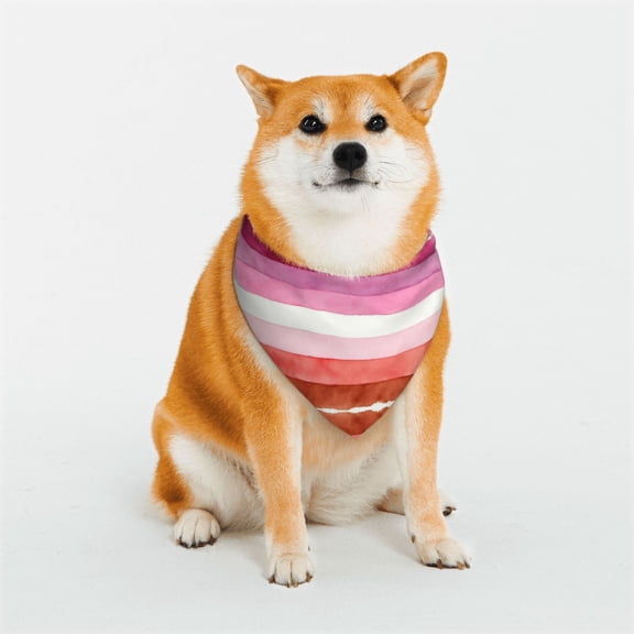 Dog Bandana with Button Lesbian Pride Flag Triangle Bib Kerchief for Small Medium Large Extra Large Dog Puppy Pet Cat Small