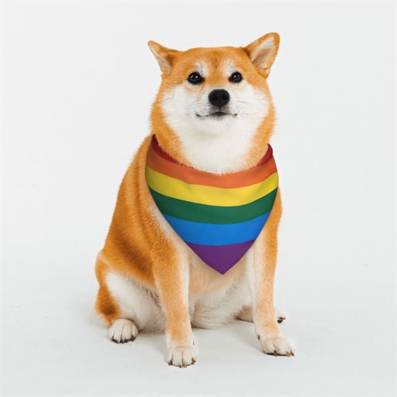 Dog Bandana with Button Rainbow Pride Flag Triangle Bib Kerchief for Small Medium Large Extra Large Dog Puppy Pet Cat Small