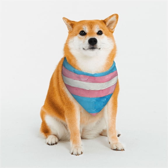Dog Bandana with Button Transgender Pride Flag Triangle Bib Kerchief for Small Medium Large Extra Large Dog Puppy Pet Cat Small