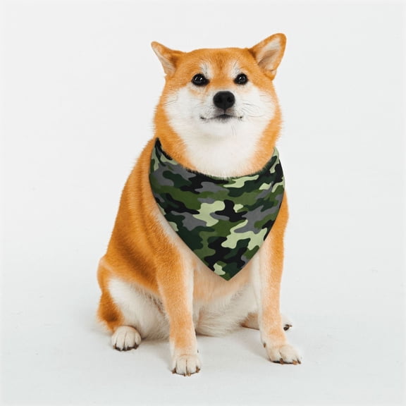 Dog Bandanas Army Camouflage Adjustable Snap Button Dog Scarf Kerchief for Small Medium Large Dog Pet Bandana Small