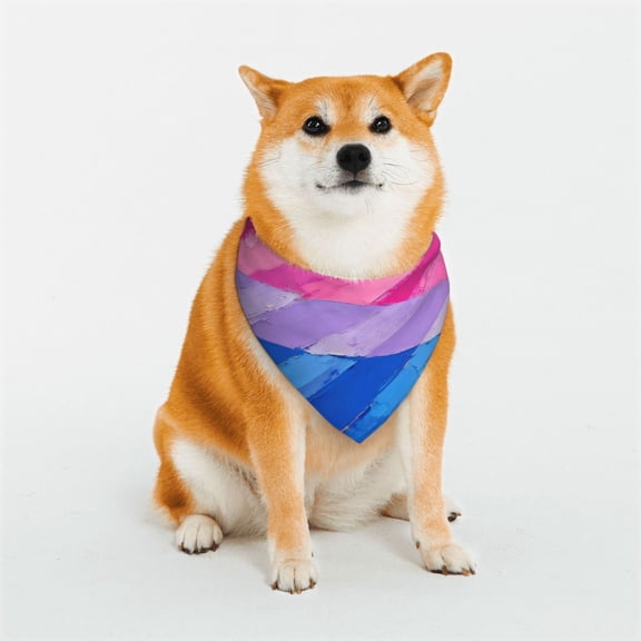 Dog Bandanas Bisexual Pride Flag Adjustable Snap Button Dog Scarf Kerchief for Small Medium Large Dog Pet Bandana Small