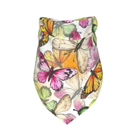 Dog Bandanas, Butterflies2 Adjustable Dog Scarf Triangle Bib Handkerchief Accessories for Small Medium Large Dogs, Cats, Pets