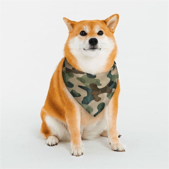 Dog Bandanas Camouflage Pattern Adjustable Snap Button Dog Scarf Kerchief for Small Medium Large Dog Pet Bandana Small