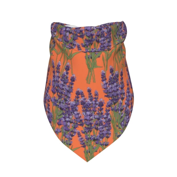 Dog Bandanas, Lavender Flowers Apricot Adjustable Dog Scarf Triangle Bib Handkerchief Accessories for Small Medium Large Dogs, Cats, Pets
