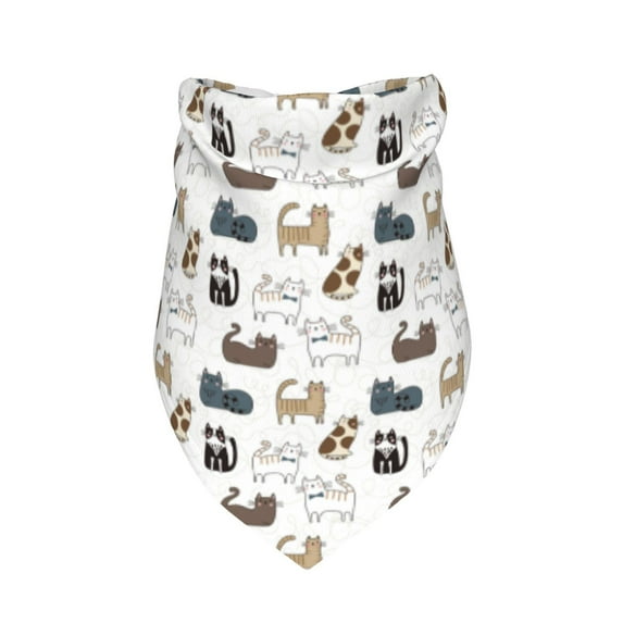 Dog Bandanas, Minimalist Cute Cartoon Cat Adjustable Dog Scarf Triangle Bib Handkerchief Accessories for Small Medium Large Dogs, Cats, Pets