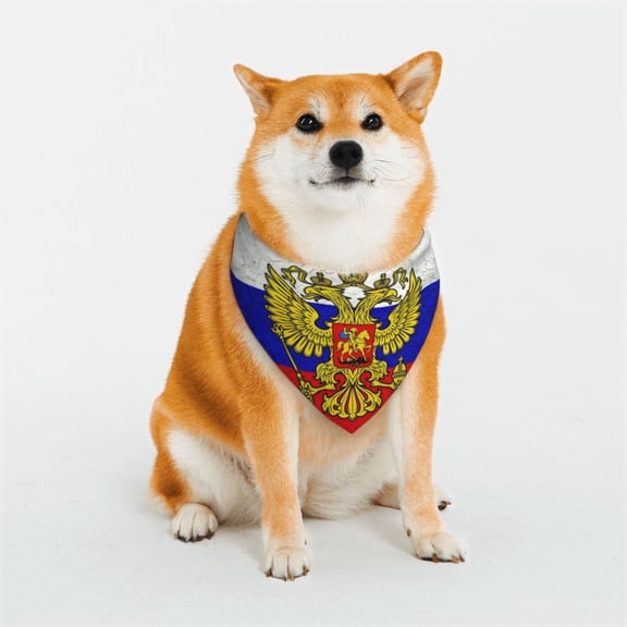 Dog Bandanas Retro Russian Flag Adjustable Snap Button Dog Scarf Kerchief for Small Medium Large Dog Pet Bandana Small