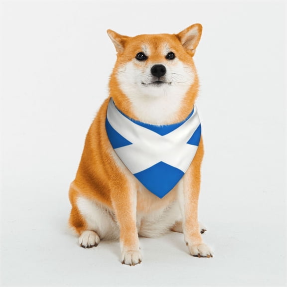 Dog Bandanas Scottish Flag Adjustable Snap Button Dog Scarf Kerchief for Small Medium Large Dog Pet Bandana Small