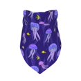 thumbnail image 1 of Dog Bandanas, Yellow Fish Purple Jellyfish Adjustable Dog Scarf Triangle Bib Handkerchief Accessories for Small Medium Large Dogs, Cats, Pets, 1 of 6