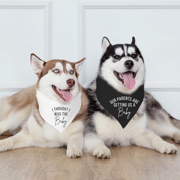 Dog Bandanas for Pregnancy Announcement, Adjustable Pet Bandana Scarf, Gender Reveal Puppy Accessories, Soft Breathable Fabric for Puppy Cats