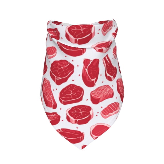 Dog Bandanas, steak pattern Adjustable Dog Scarf Triangle Bib Handkerchief Accessories for Small Medium Large Dogs, Cats, Pets