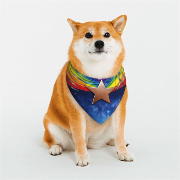 Dog Bandanas with Two Snaps Arizona Flag Gay Pride Reversible Styles Pet Triangle Scarf Bibs - Adjustable with Two Snaps Small