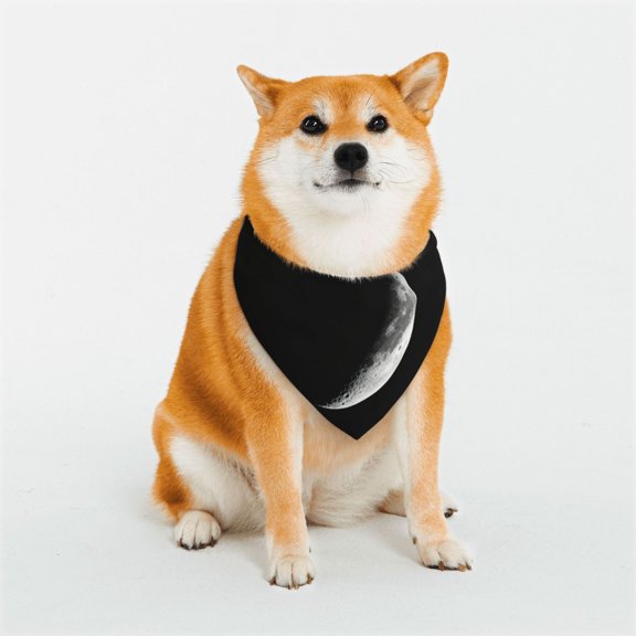 Dog Bandanas with Two Snaps Crescent Moon Reversible Styles Pet Triangle Scarf Bibs - Adjustable with Two Snaps Small
