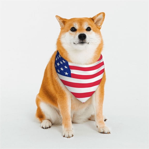 Dog Bandanas with Two Snaps Love America Reversible Styles Pet Triangle Scarf Bibs - Adjustable with Two Snaps Medium