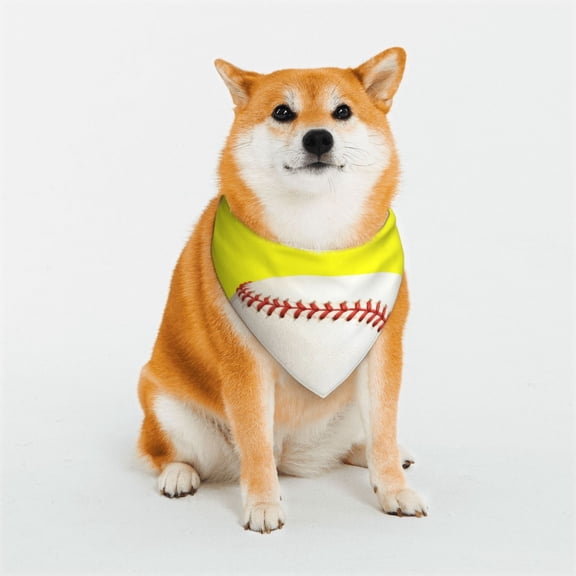 Dog Bandanas with Two Snaps Softball Baseball Reversible Styles Pet Triangle Scarf Bibs - Adjustable with Two Snaps Small