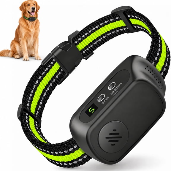 Dog Bark Collar, Bark Shock Collar with Beep Vibration Shock, Bark Collar for Large Medium Small Dogs, Rechargeable Humane Anti Barking Training Collar with 5 Adjustable Sensitivity, Waterproof