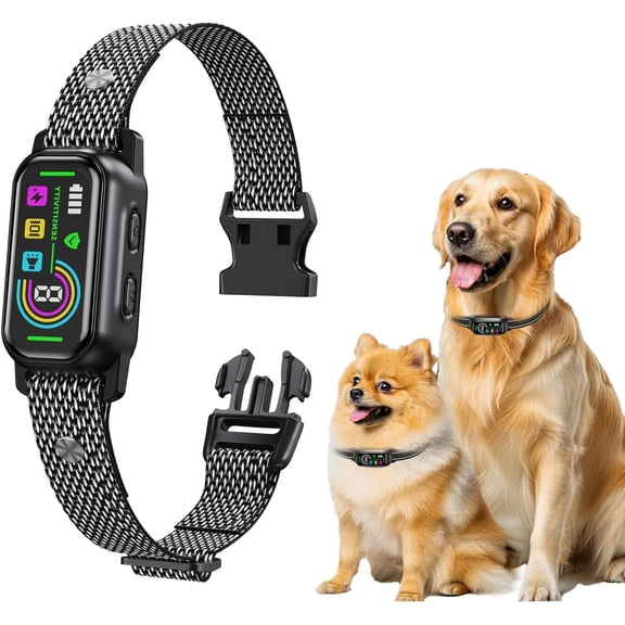 Rechargeable Dog Bark Collar Smart, IP67 Waterproof, 8 Sensitivity Levels, Beep, Vibration & Shock for Small, Medium, Large Dogs