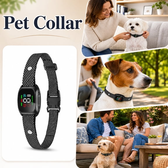 Dog Bark Collar, Rechargeable Anti Barking Training Collar with Beep and Vibration Modes, IP67 Waterproof Smart Collar for Medium Large Dogs, 8 Sensitivity Levels (1 PC)