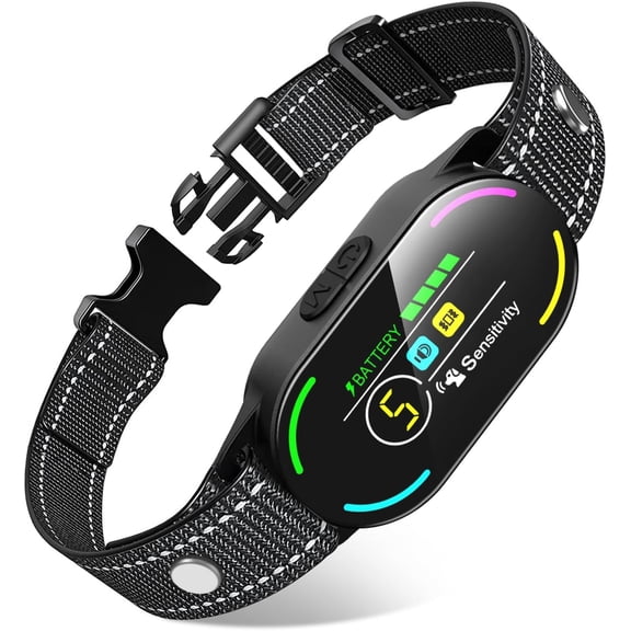 Dog Bark Collar, Rechargeable Smart Collar, with 4 Adjustable Modes Beep Vibration and 5 Adjustable Sensitivities, Bark Collar for Large Medium Small Dogs (Black)