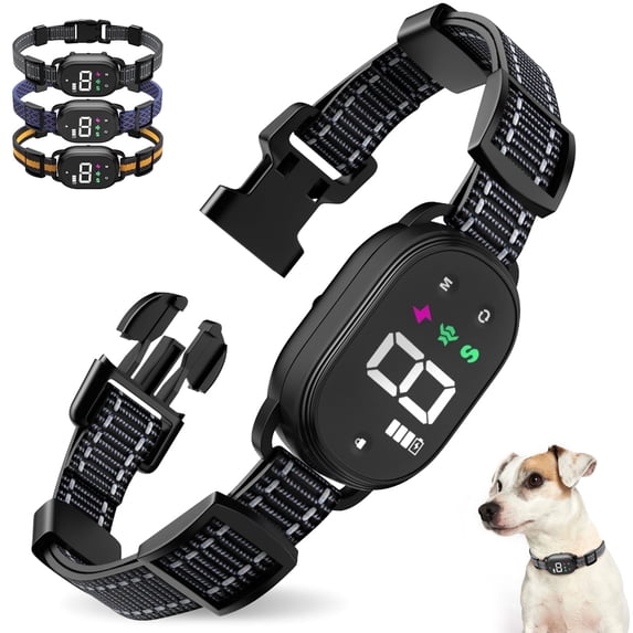 Dog Bark Collar,Smart Bark Collar for Large Medium Small Dogs, Rechargeable Waterproof Anti Barking Training Collar with 8 Adjustable Sensitivity,Bark Shock Collar with Beep,Black