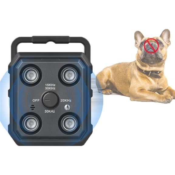 Dog Bark Deterrent Device, 4-Emitter Ultrasonic Anti Barking Device with 3 Modes, Rechargeable Outdoor Bark Box for Indoor Outdoor Use