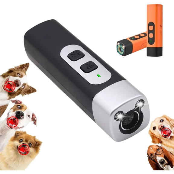 Dog Bark Deterrent Device with LED Flashlight, Ultrasonic Anti Barking Device for Dogs, Indoor Outdoor Use Rechargeable, Suitable for Training to Improve Bad Behavior