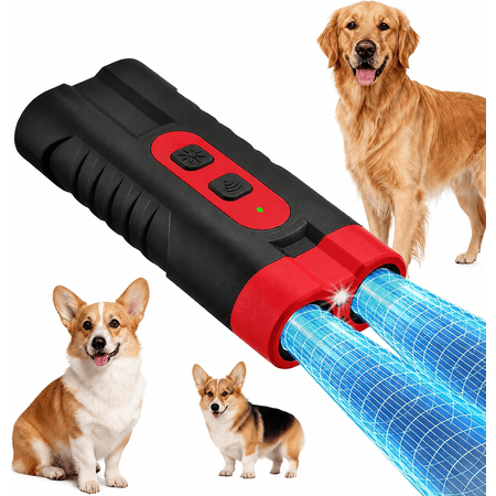 Dog Bark Deterrent Device Rechargeable,Anti Bark Tool for Dogs,Ultrasonic Dual Emitter 50ft Safe Correction Tools to Control Dog's Bark 25KHz,Trainer Barking Silencer Indoor&Outdoor with Flashlight