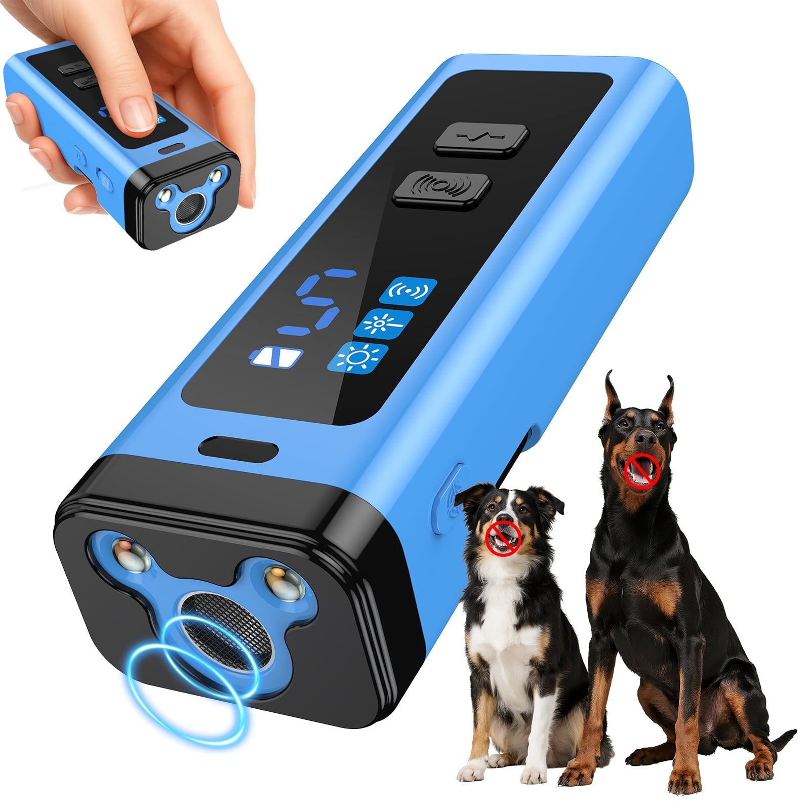 Humane Raning Dog Bark Deterrent Device- Ultrasonic Anti Barking, 5 Training Modes 30 ...