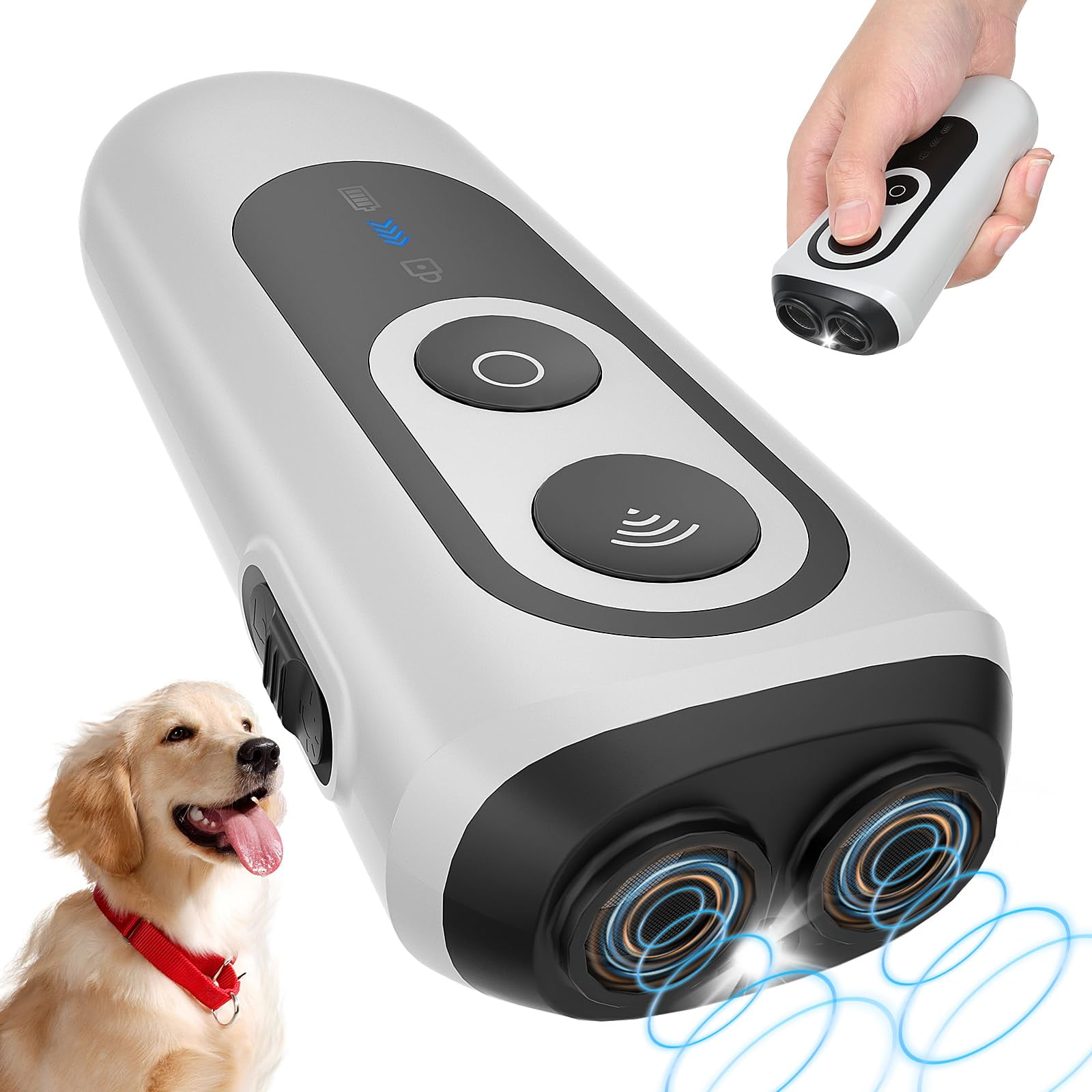 Ultrasonic Anti-Bark Device For Dogs - 50FT Range With 3 Modes, Waterproof Bark Control Indoor/Outdoor