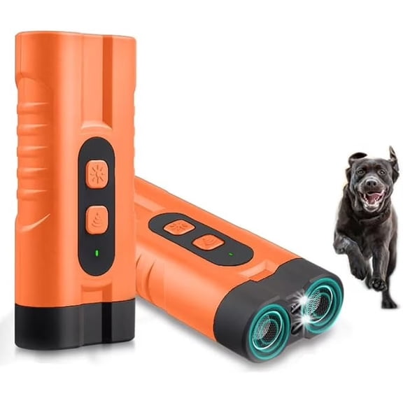Dog Bark Deterrent Devices Anti Barking Device for Dogs Ultrasonic Bark Stopper Portable Dog Training Tool Indoor Outdoor Up to 50ft Correct Bad Behavior of Own or Neighbor's Dog (Orange)