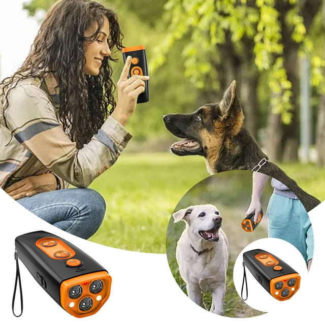 Dog Bark Deterrent Devices,Rechargeable Anti Barking Device for Dogs 2025, LED Flashlight,Alternative to Painful Dog Training Collars and Bark Collars,Safe for Dogs Training