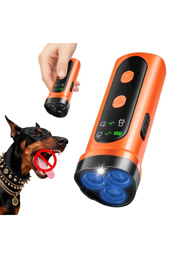 Dog Bark Deterrent Device, 3X Ultrasonic Anti Barking,35 FT Range Barks Rechargeable Compact Bark Control for Dogs
