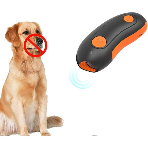 Dog Barking Deterrent Device, Portable Rechargeable Ultrasonic Anti Barking Dog Training Tool, Bark Control Devices, Orange & Black