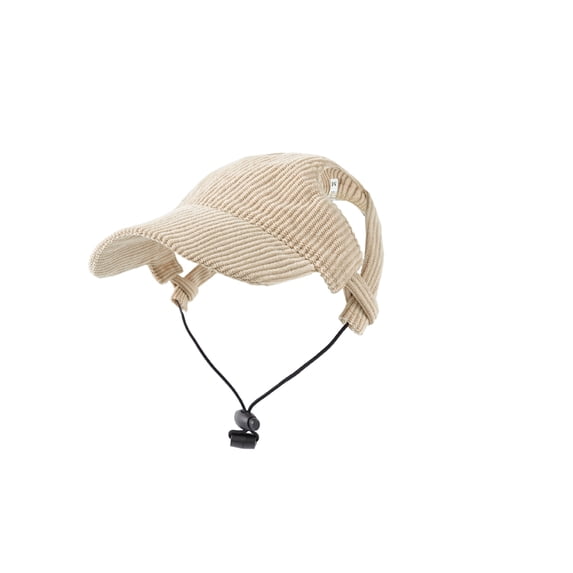 Dog Baseball Cap, Dog Cat Summer Beach Visor Hat with Ear Holes, Adjustable Puppy Sunbonnet Headdress(Coffee, XL)