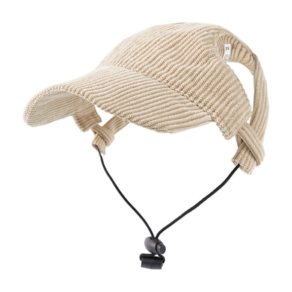 Dog Baseball Cap, Dog Cat Summer Beach Visor Hat with Ear Holes, Adjustable Puppy Sunbonnet Headdress(M,Coffee)
