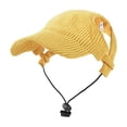 thumbnail image 1 of Dog Baseball Cap, Dog Cat Summer Beach Visor Hat with Ear Holes, Adjustable Puppy Sunbonnet Headdress(Yellow, S), 1 of 6