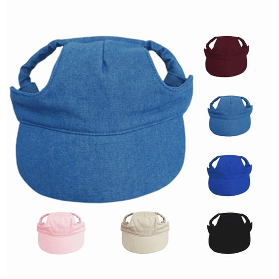 Dog Baseball Cap Pet Hats with Ear Holes for Small Medium and Large Dogs, Comfortable Pet Sun Hat with Adjustable Strap Blue XL