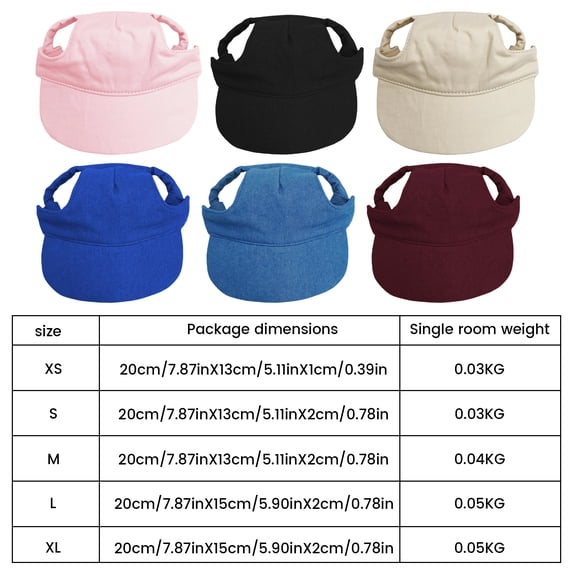 Dog Baseball Cap Pet Hats with Ear Holes for Small Medium and Large Dogs, Comfortable Pet Sun Hat with Adjustable Strap Red S